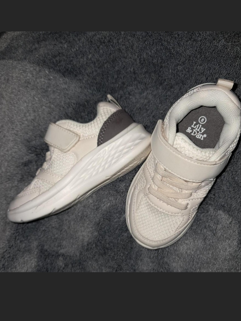 Lily & Dan Kids' Cream/Off-White Hook-and-Loop Sneakers
